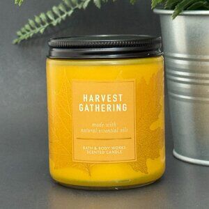 BBW Harvest Gathering Bath & Body Works Mason Jar Single Wick Candle